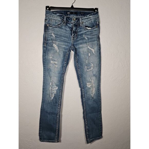 Buckle Other - BKE Men Jeans 28x30 Blue Denim Alec Distressed Slim Straight Stretch Pockets
